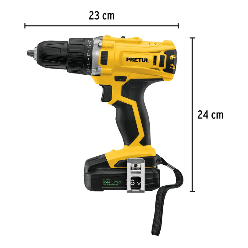 Taladro Inalambrico 20 Volts Broquero de 1/2"  Pretul