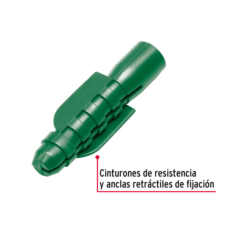 Bolsa con 20 Taquetes de Plastico 1/2" Verde Fiero