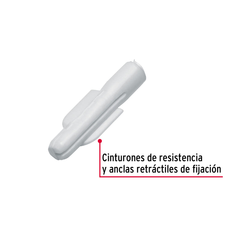 Bolsa con 20 Taquetes de Plastico 3/16" Blanco Fiero