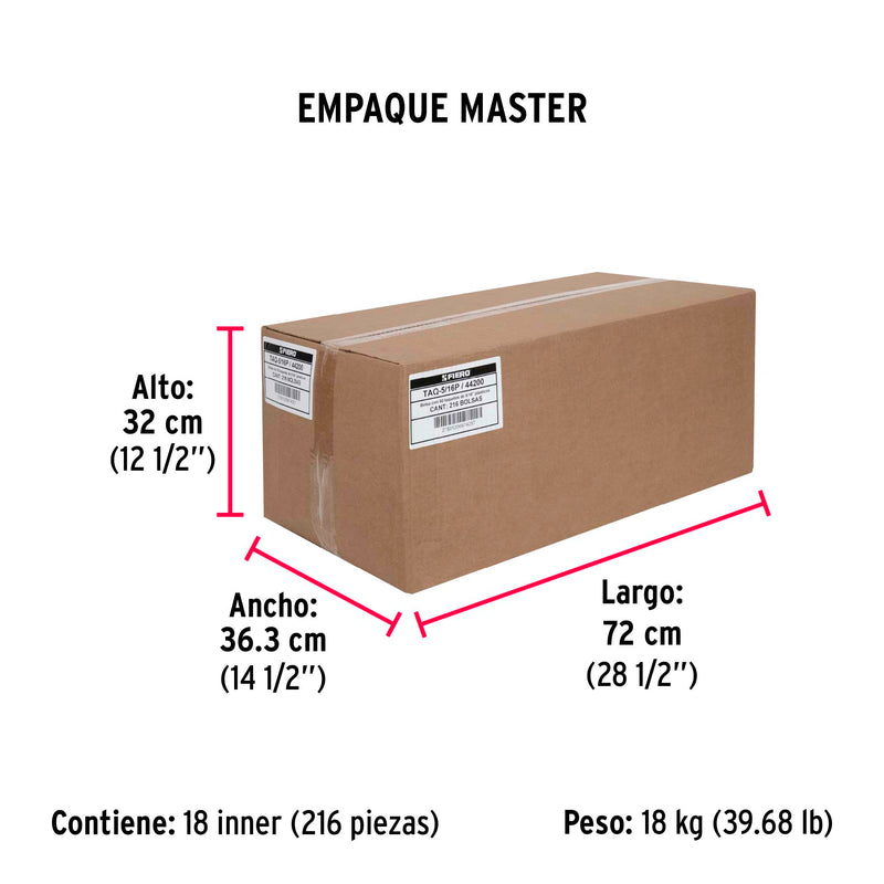 Bolsa con 50 Taquetes de Plastico 5/16" Cafe Fiero