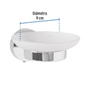 Jabonera Metalica con Plato de Vidrio Foset Tubig Acabado Cromo