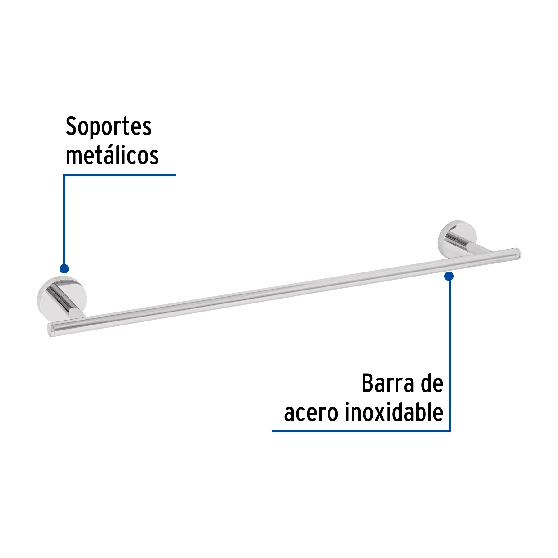 Toallero de Barra Metalico FOSET TUBIG Acabado Cromo