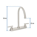 Mezcladora para Fregadero 8" Manerales Palanca Foset Tubig Satin