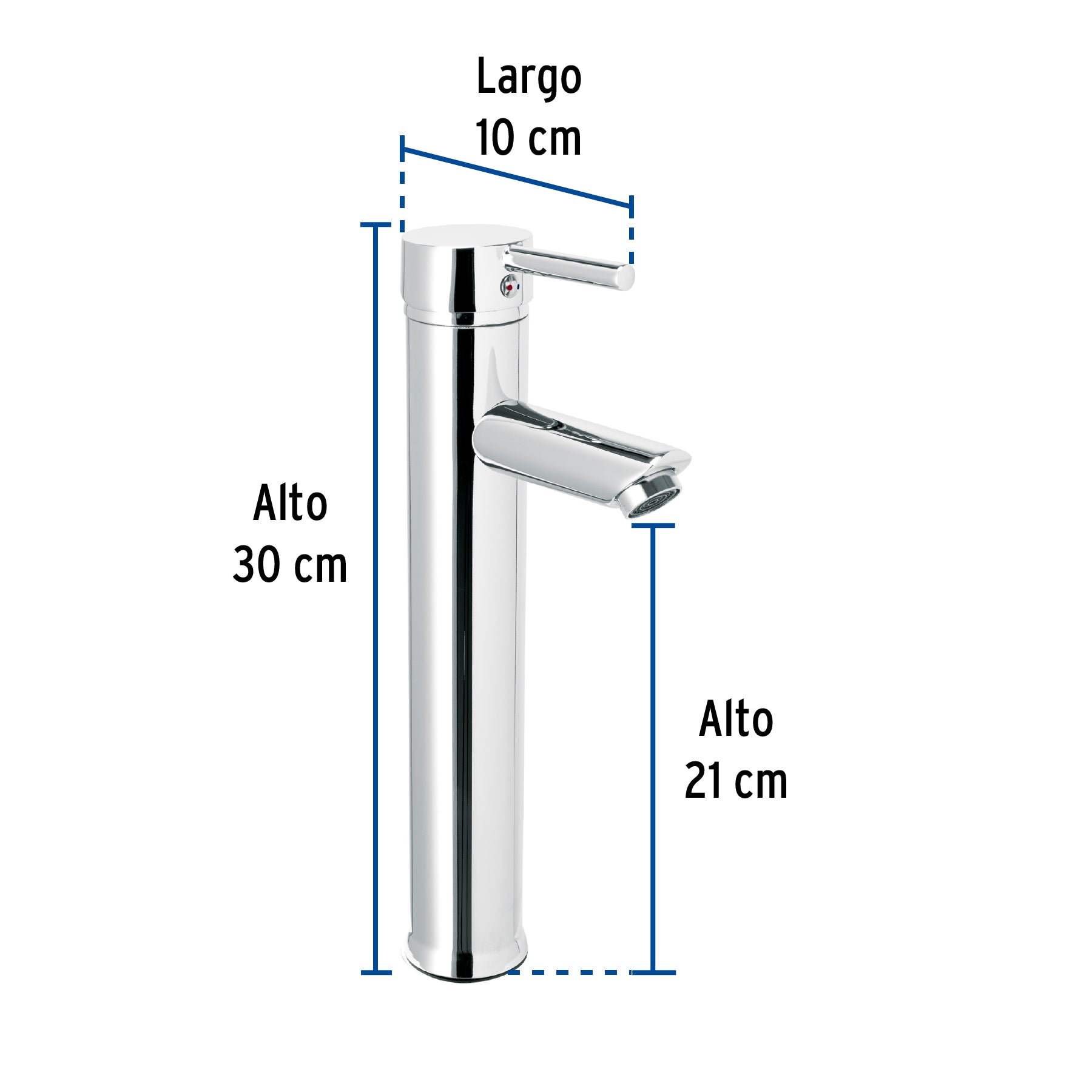 Monomando para Lavabo Alto FOSET TUBIG Acabado Cromo