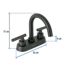 Mezcladora para Lavabo 4" Manerales Palanca Foset Tubig Negro Mate