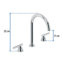 Mezcladora para Lavabo Taladros Separados Manerales Palanca Foset Tubig Cromado