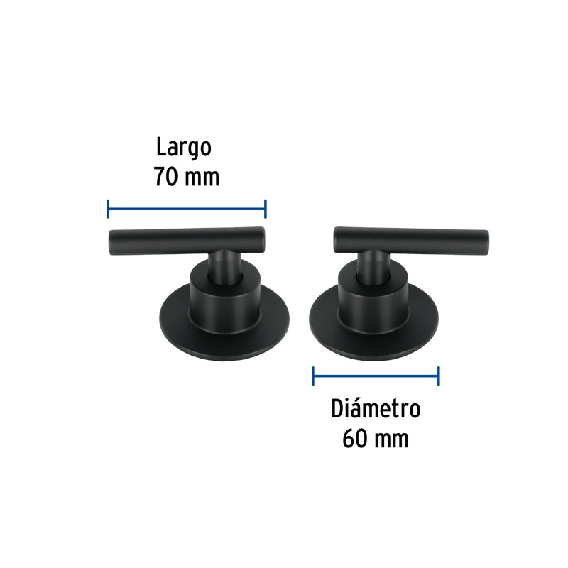 Juego de 2 Manerales para Regadera Palanca Negro Foset TUBIG