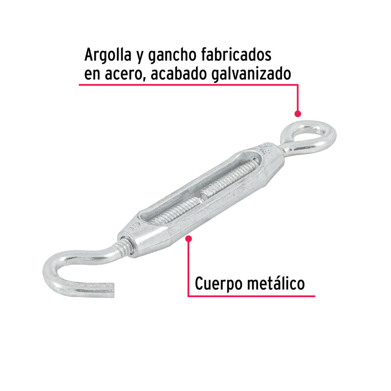 Tensor Zinc Gancho-Argolla Fiero 3/16" (5 mm)