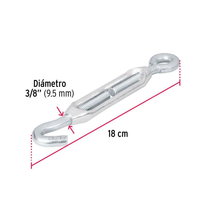 Tensor Zinc Gancho-Argolla Fiero 3/8" (10 mm)