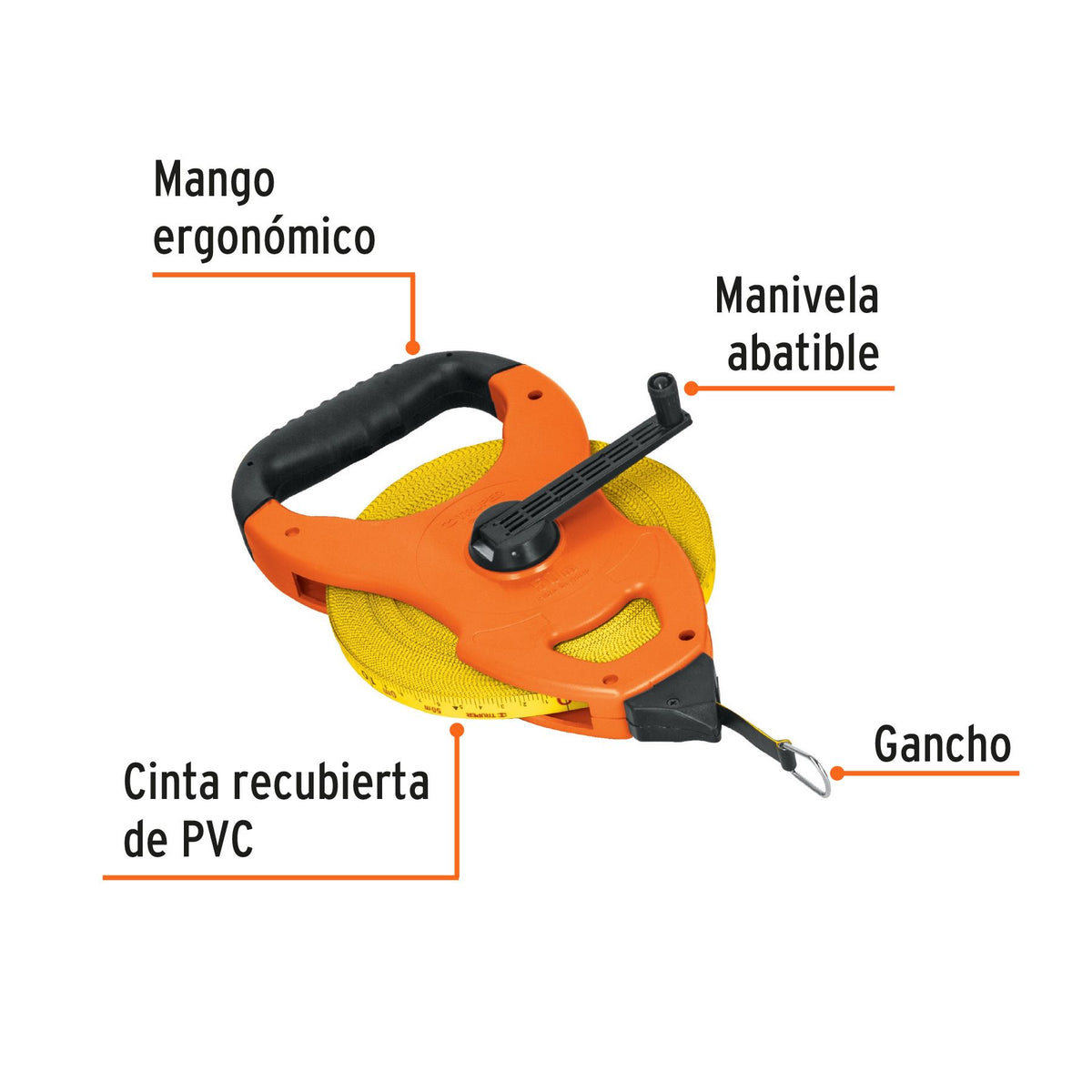 Cinta Larga Fibra de Vidrio Tipo Cruceta  50 Metros Truper