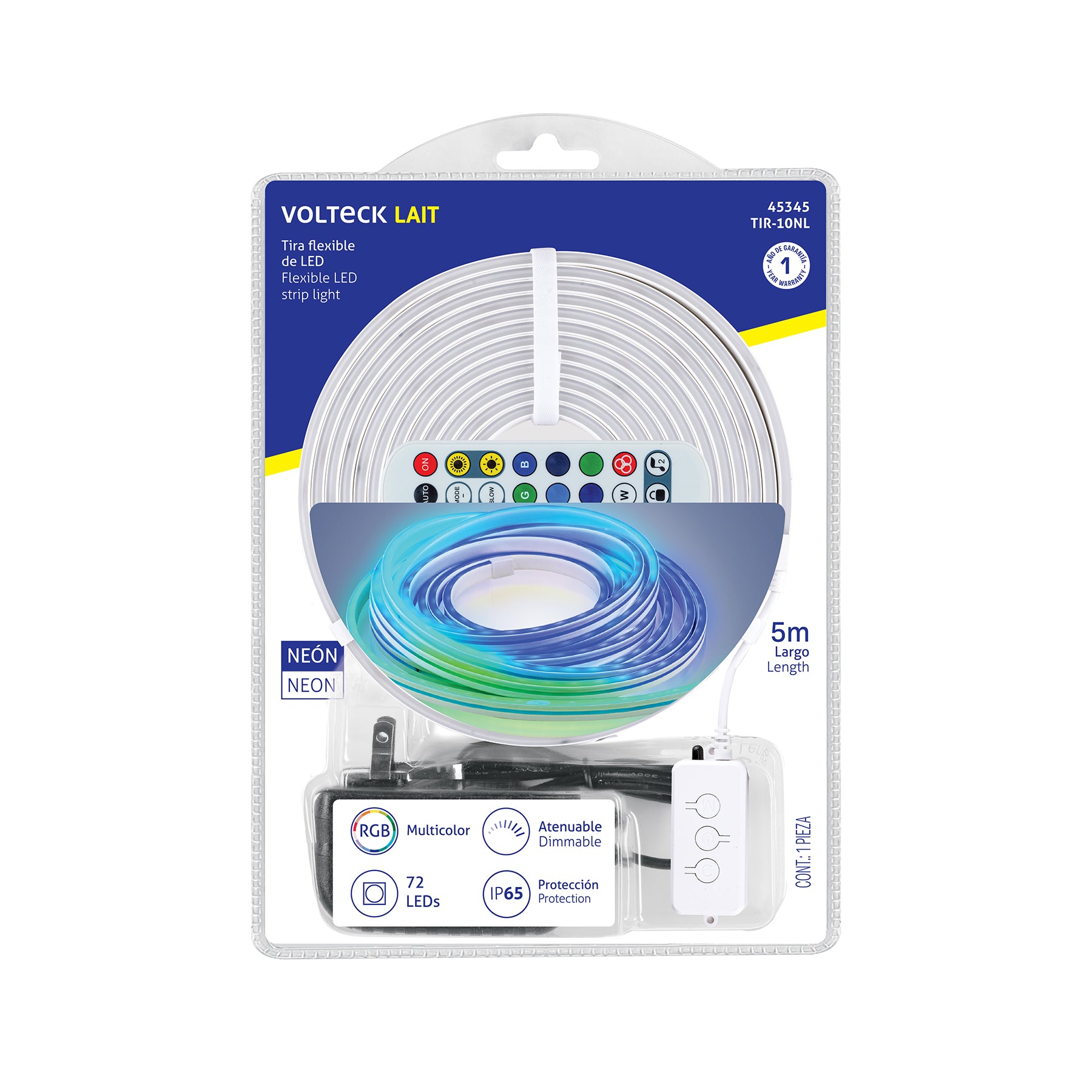 Tira Flexible de LED multicolor RGB Neon 5 mts VOLTECK