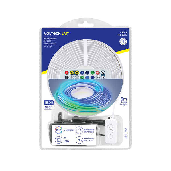 Tira Flexible de LED multicolor RGB Neon 5 mts VOLTECK