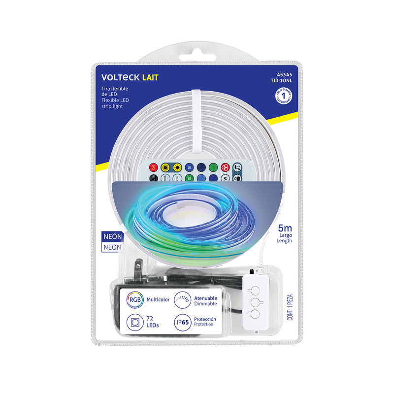 Tira Flexible de LED multicolor RGB Neon 5 mts VOLTECK