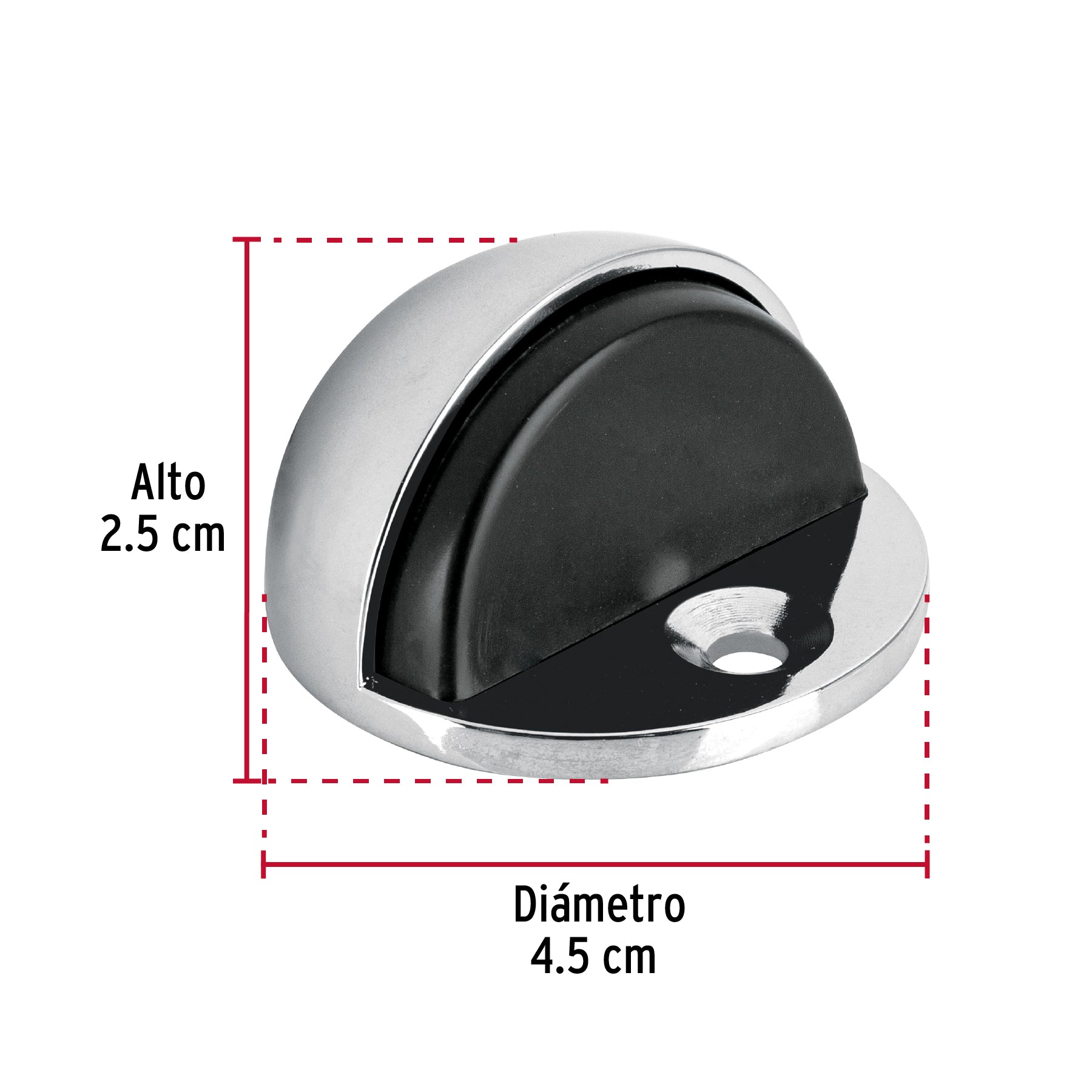 Tope Tipo Domo para Puerta Hermex Cromo
