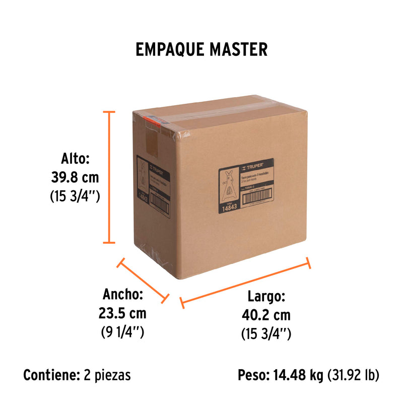 Torres para Auto de 3 Toneladas Truper Caja con 2 Piezas