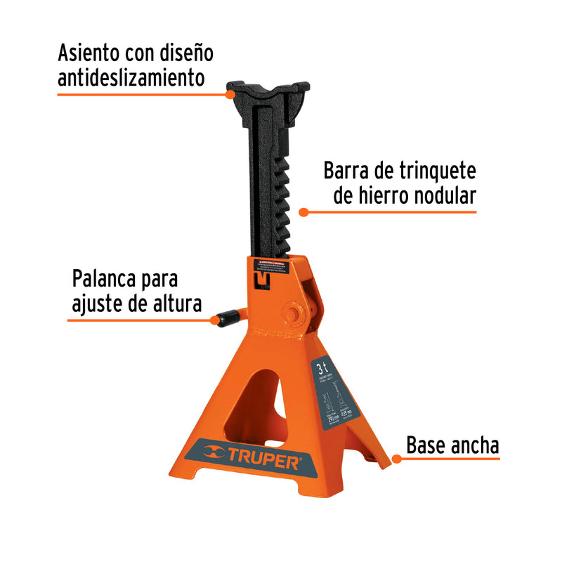 Torres para Auto de 3 Toneladas Truper Caja con 2 Piezas