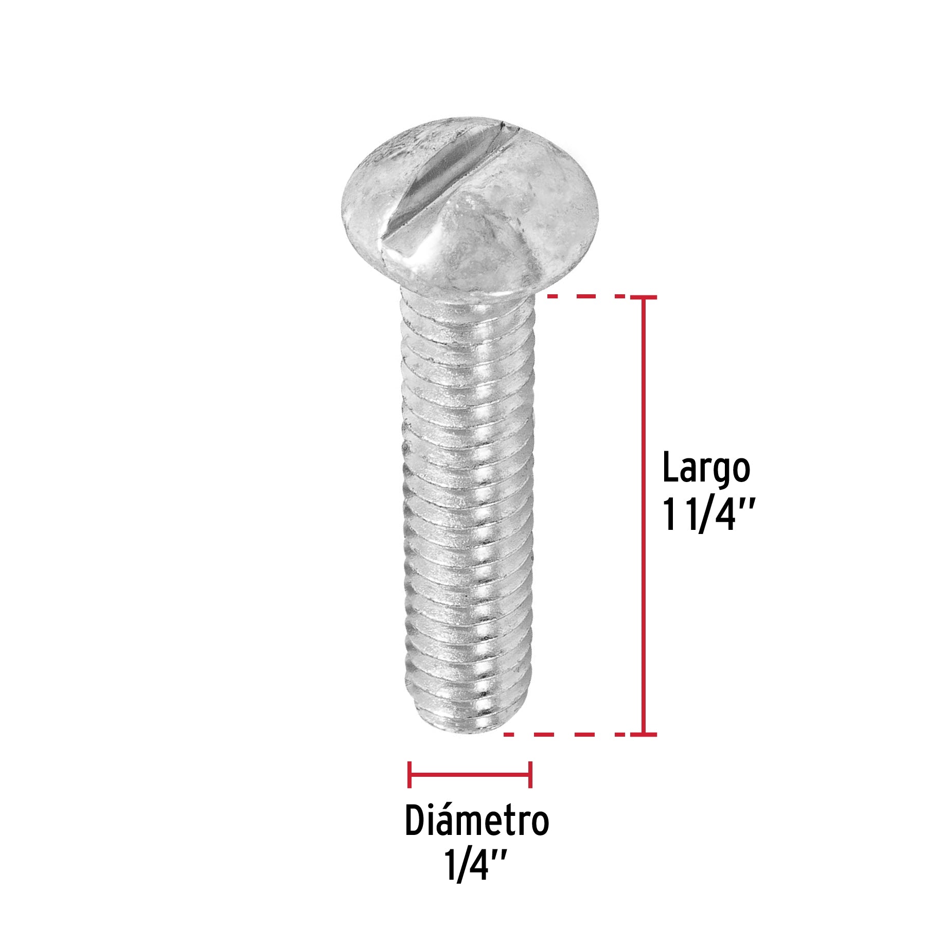Tornillo Tipo Estufa 1/4" X 1"1/4 Fiero por Pieza