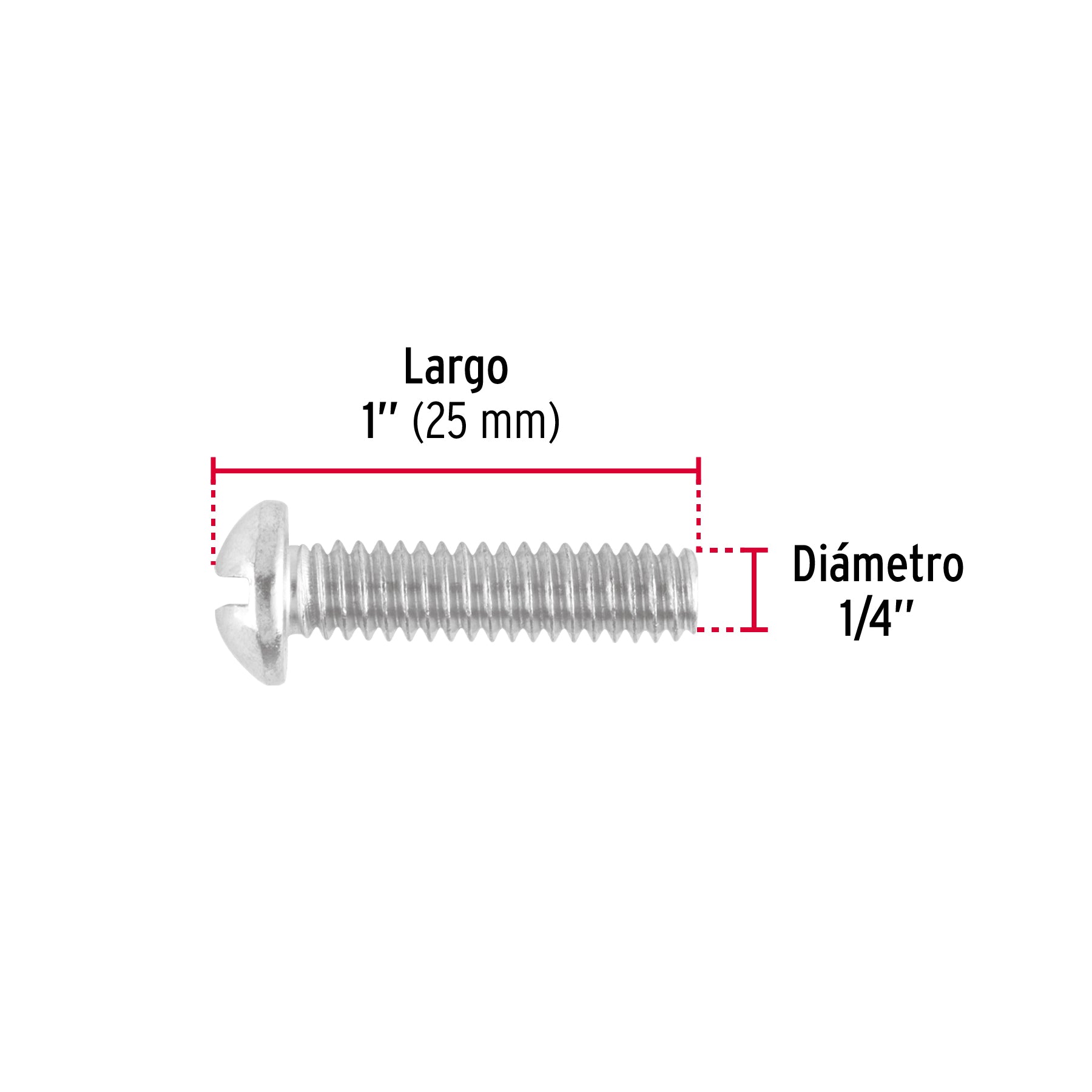 Tornillo Tipo Estufa 1/4" X 1" Fiero por Pieza