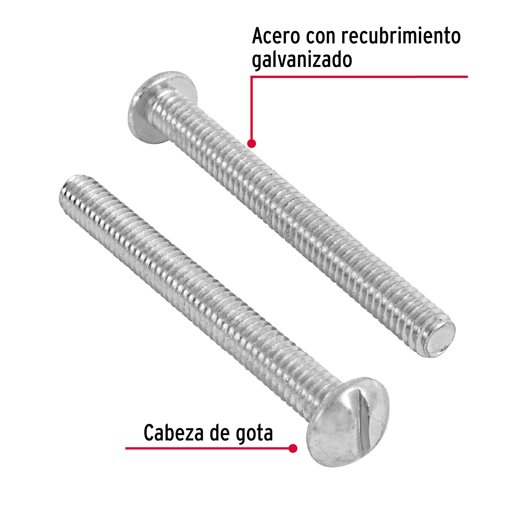 Tornillo Tipo Estufa 1/4" X 2"1/2 Fiero Bolsa 50 Piezas