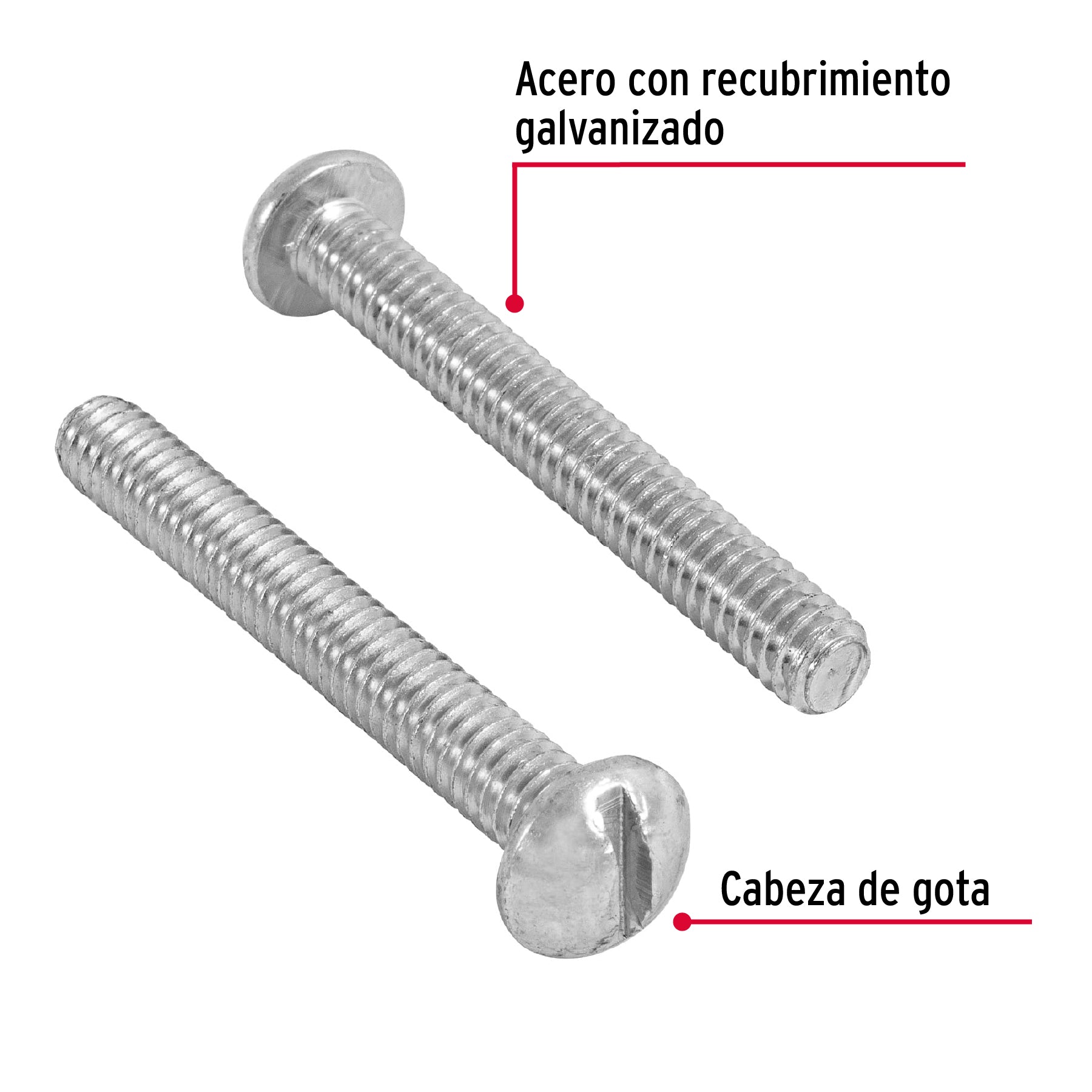 Tornillo Tipo Estufa 1/4" X 2" Fiero por Pieza
