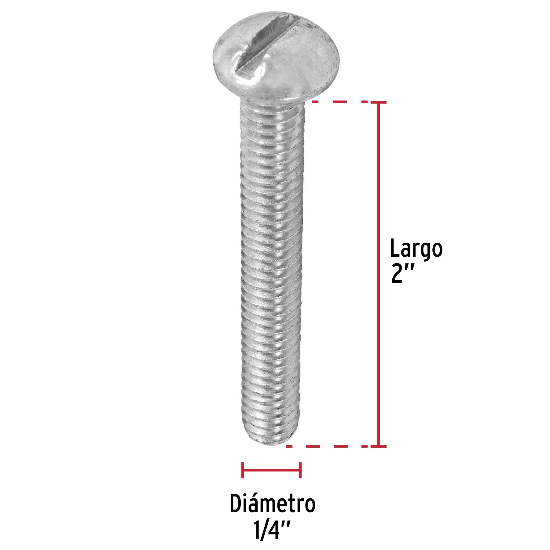 Tornillo Tipo Estufa 1/4" X 2" Fiero por Pieza