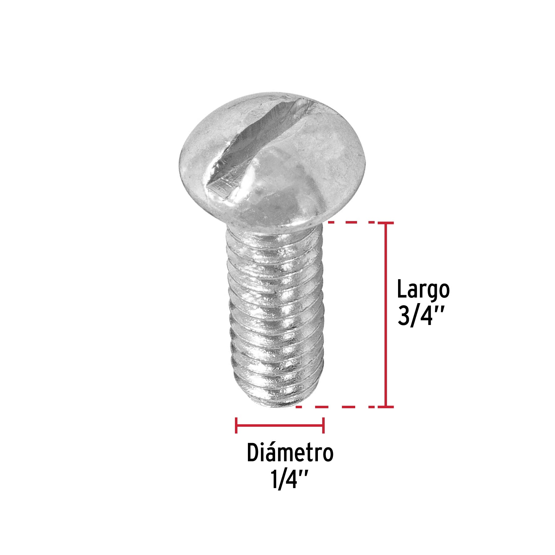 Tornillo Tipo Estufa 1/4" X  3/4" Fiero Bolsa 150 Piezas