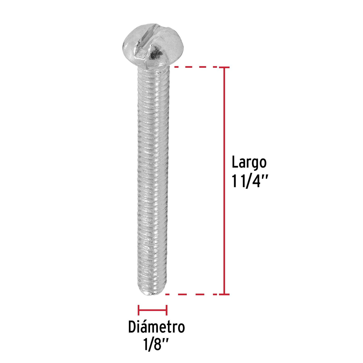 Tornillo Tipo Estufa 1/8" x 1"1/4 Fiero Bolsa 350 Piezas