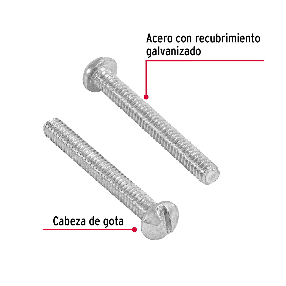 Tornillo Tipo Estufa 1/8" x 1" Fiero Bolsa 400 Piezas