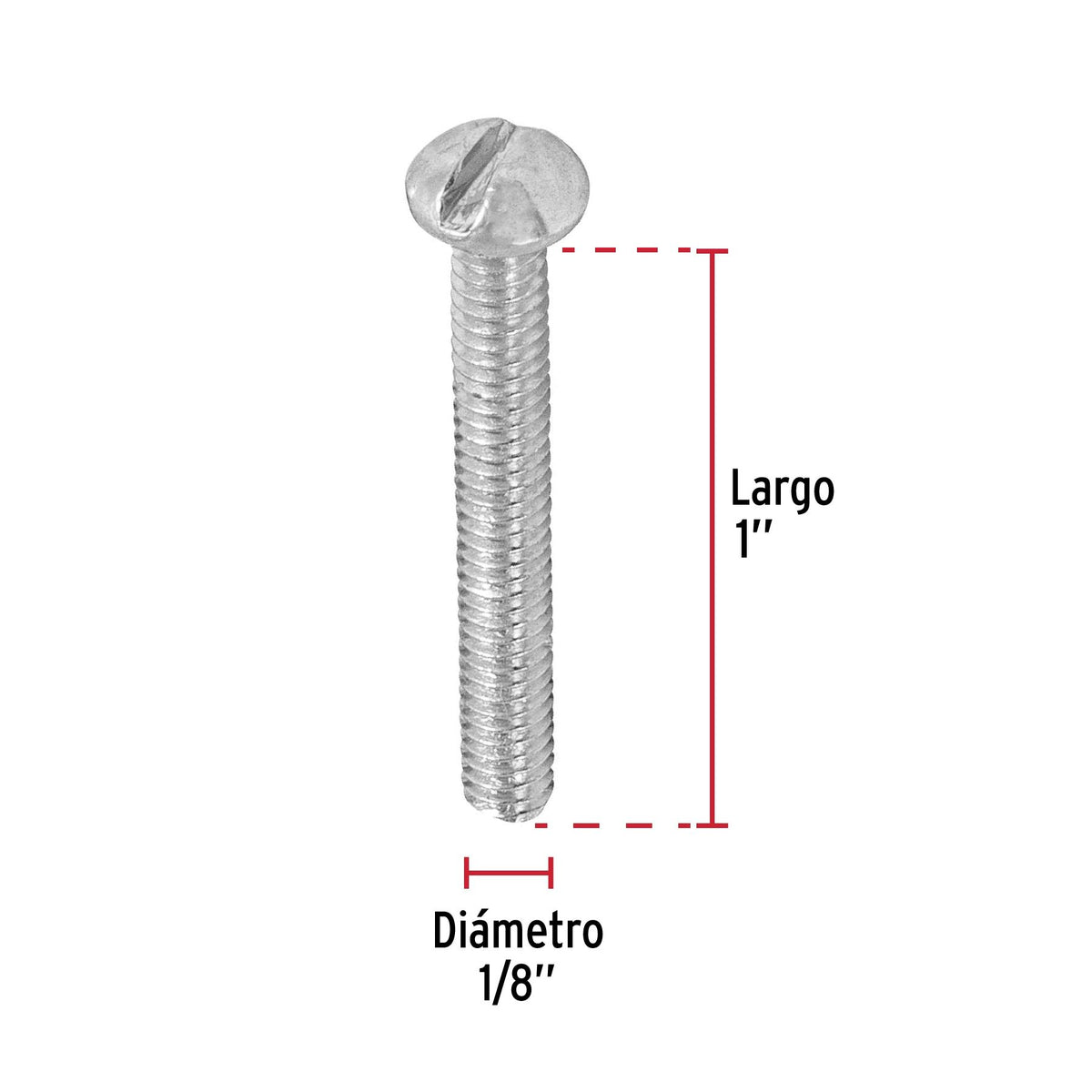 Tornillo Tipo Estufa 1/8" x 1" Fiero Bolsa 400 Piezas