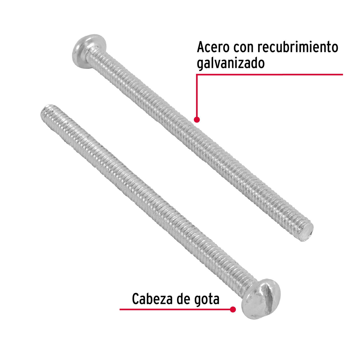 Tornillo Tipo Estufa 1/8" x 2" Fiero Bolsa 250 Piezas