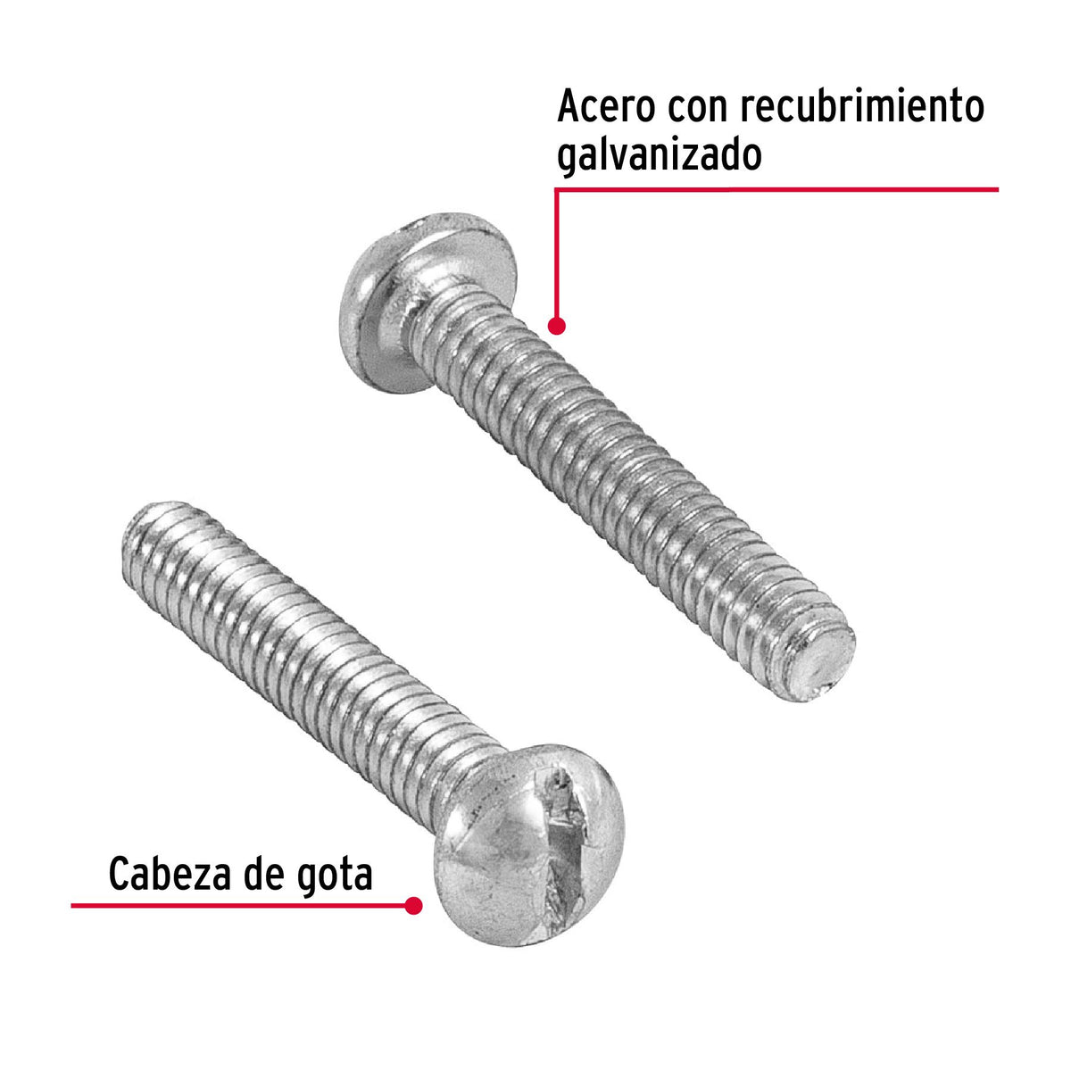 Tornillo Tipo Estufa 1/8" x  3/4" Fiero Bolsa 500 Piezas