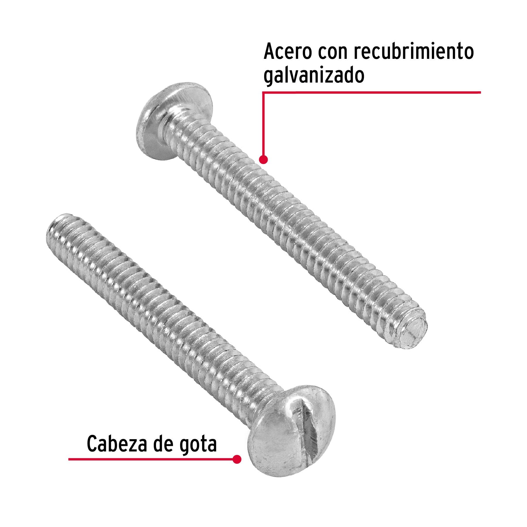 Tornillo Tipo Estufa 3/16" x 1"1/2 Fiero por Pieza