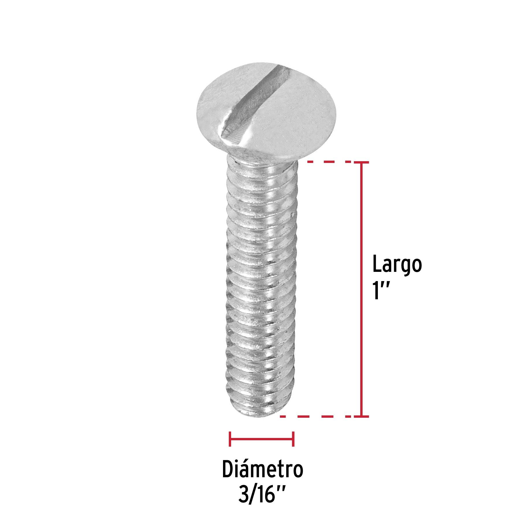 Tornillo Tipo Estufa 3/16" x 1"1/4 Fiero Bolsa 150 Piezas