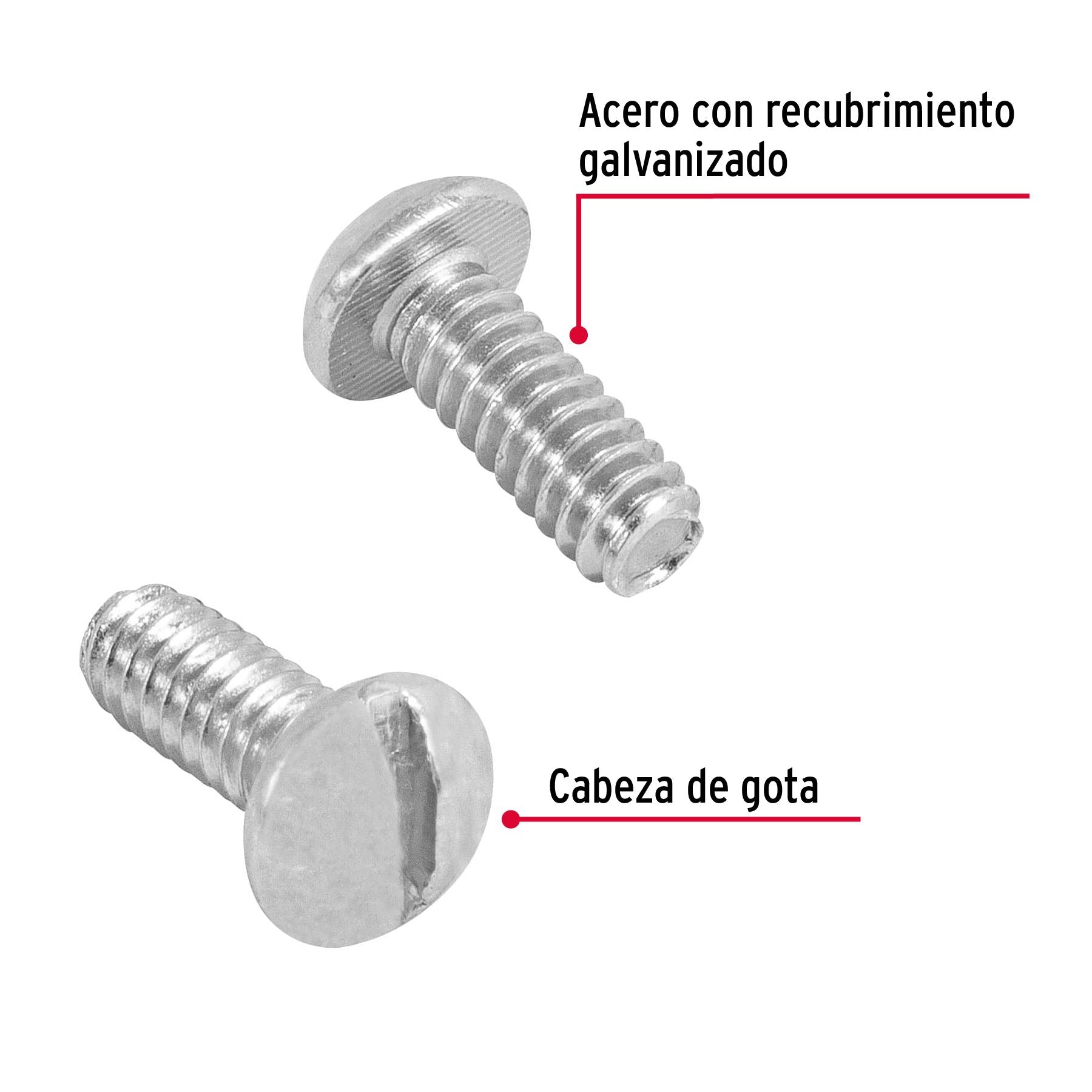 Tornillo Tipo Estufa 3/16" x  1/2" Fiero Bolsa 300 Piezas