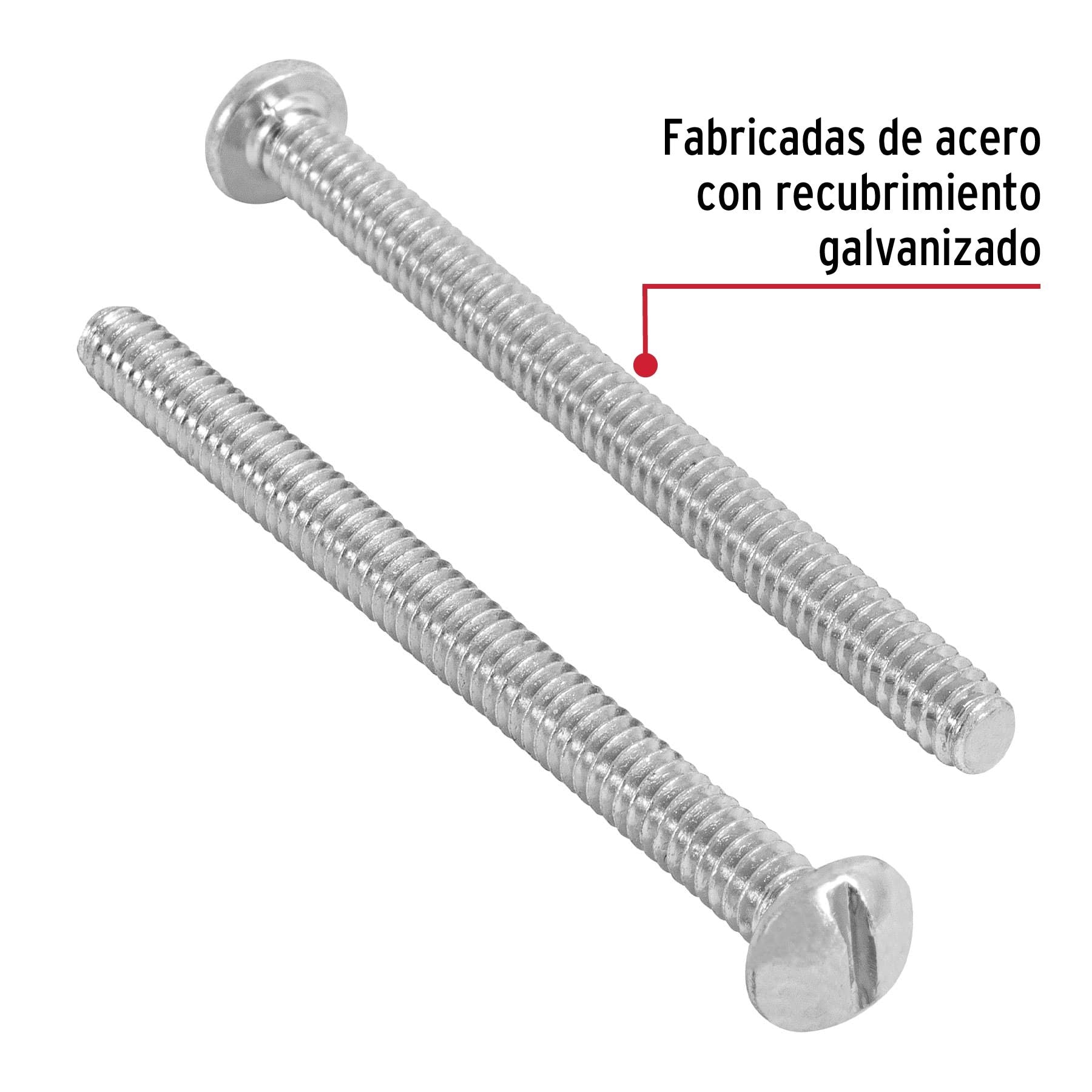 Tornillo Tipo Estufa 3/16" x 2"1/2 Fiero Bolsa 100 Piezas