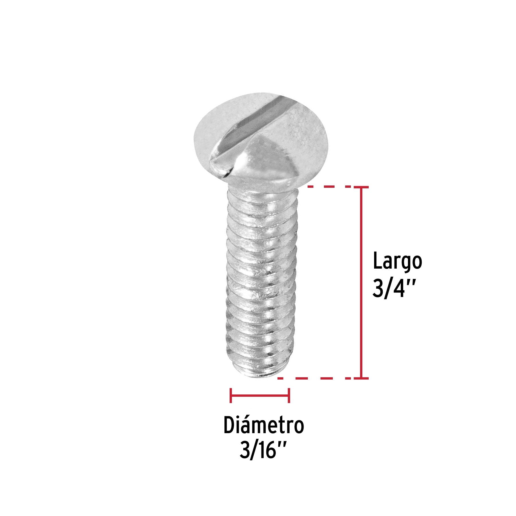 Tornillo Tipo Estufa 3/16" x  3/4" Fiero por Pieza