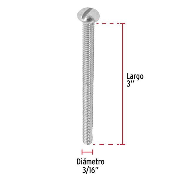 Tornillo Tipo Estufa 3/16" X 3" (76 mm) Fiero