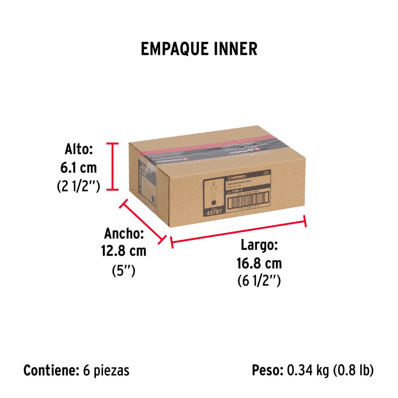 Tope Recto para Puerta Acabado Cromo HERMEX