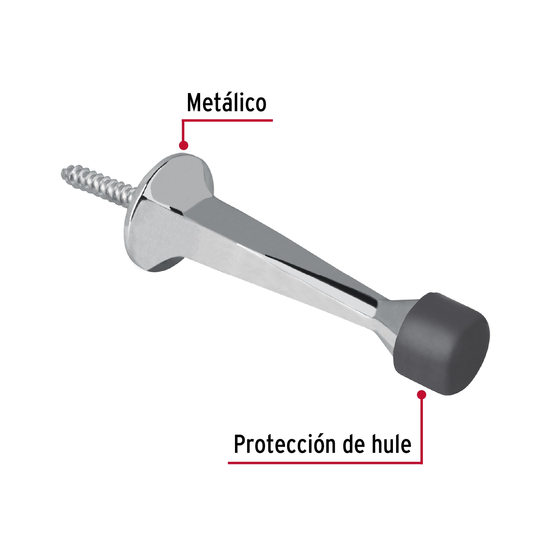Tope Recto para Puerta Acabado Cromo HERMEX