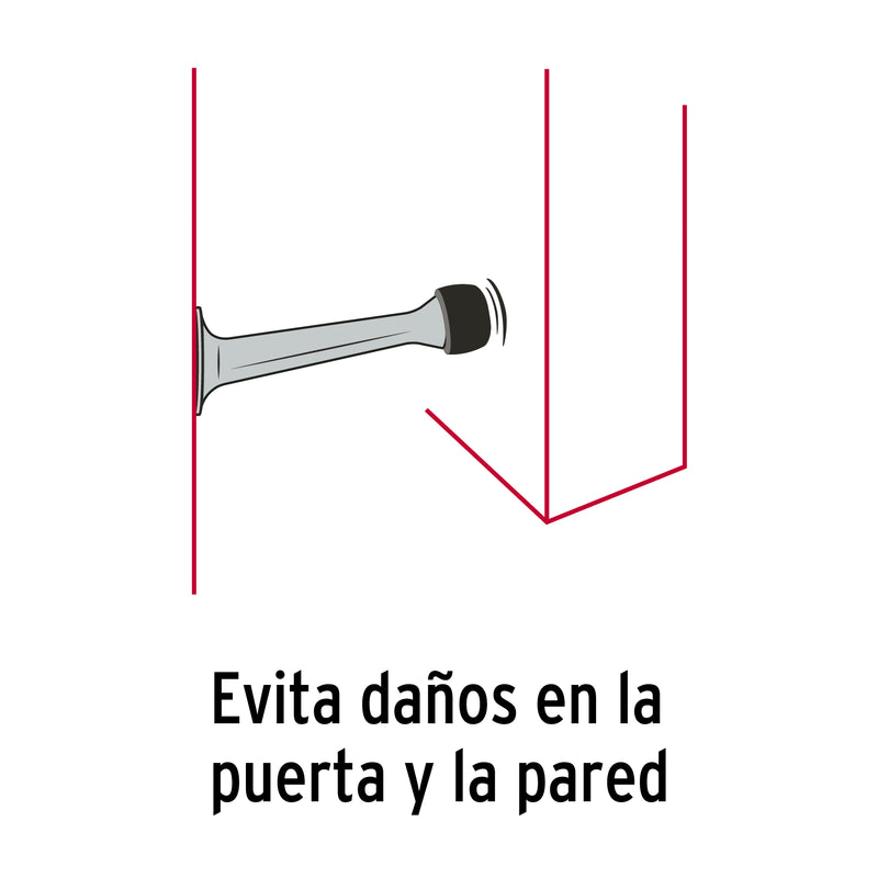 Tope Recto para Puerta Acabado Cromo HERMEX