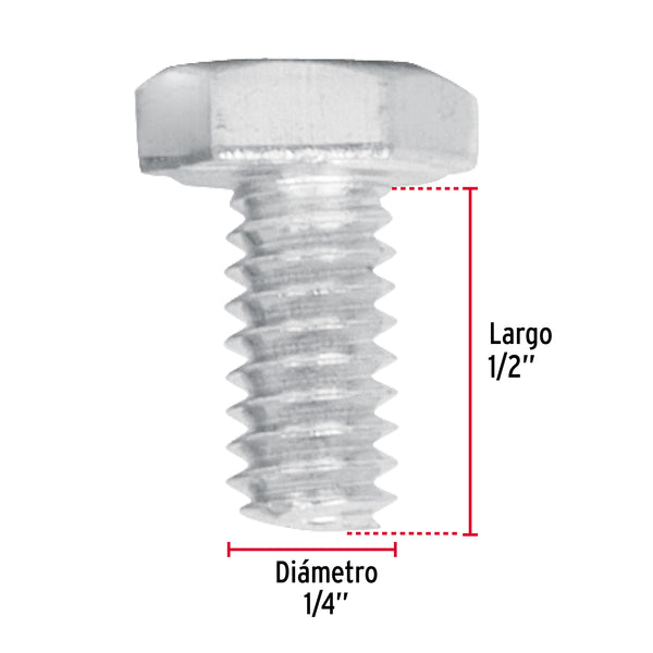 Tornillo Cabeza Hexagonal 1/4" (6 mm) X  1/2" Fiero