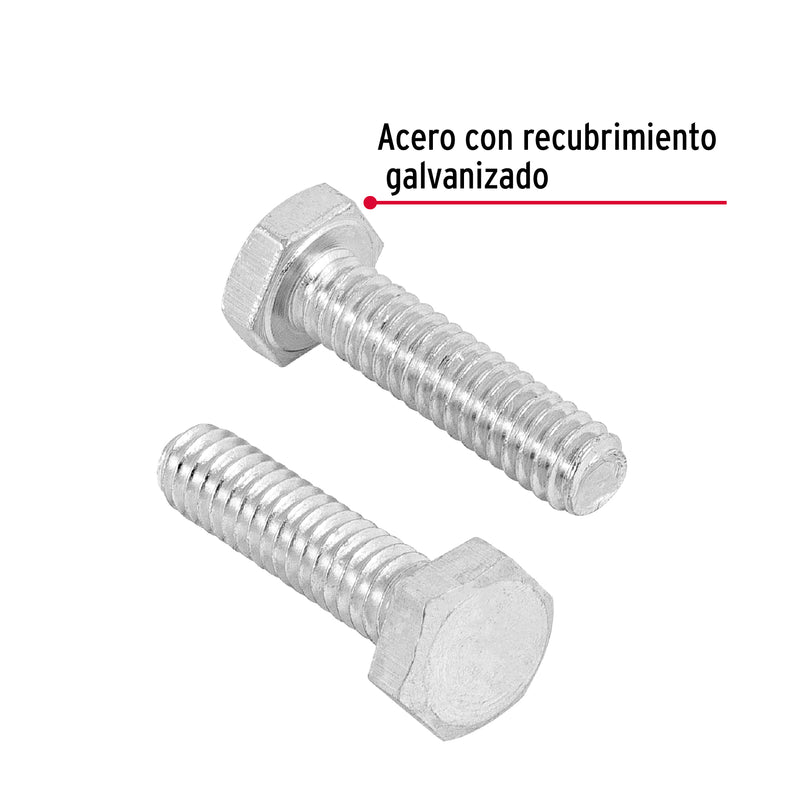 Tornillo Cabeza Hexagonal 1/4" (6 mm) X 1" Bolsa 100 Piezas Fiero