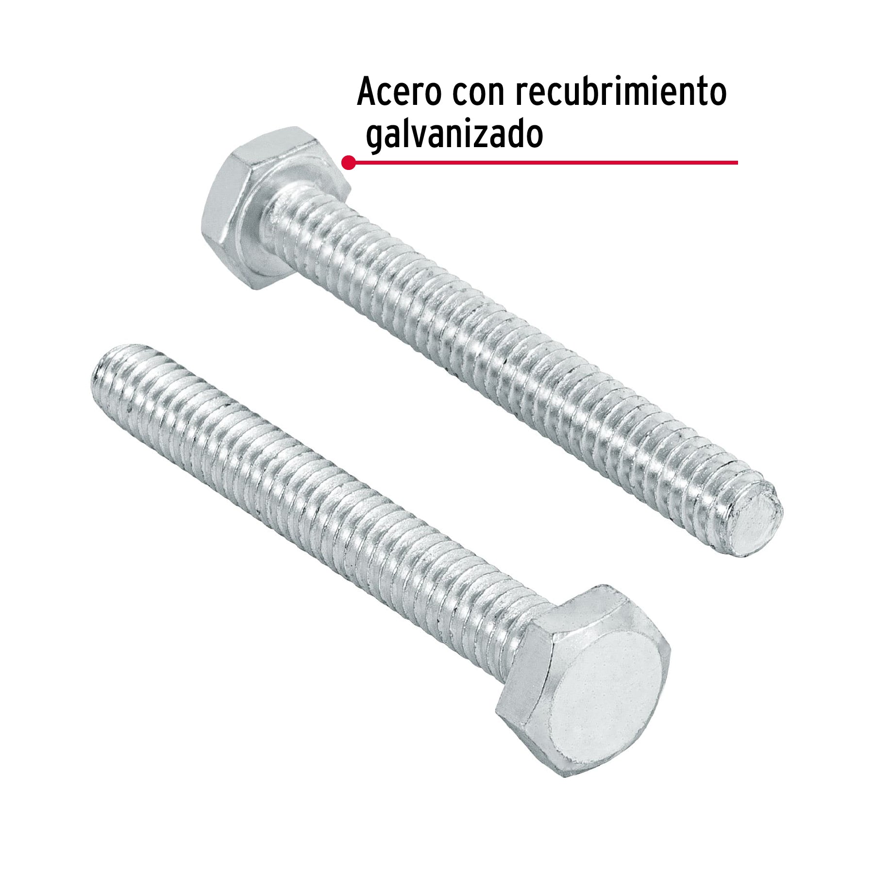 Tornillo Cabeza Hexagonal 1/4" X 2" Bolsa 60 Piezas Fiero