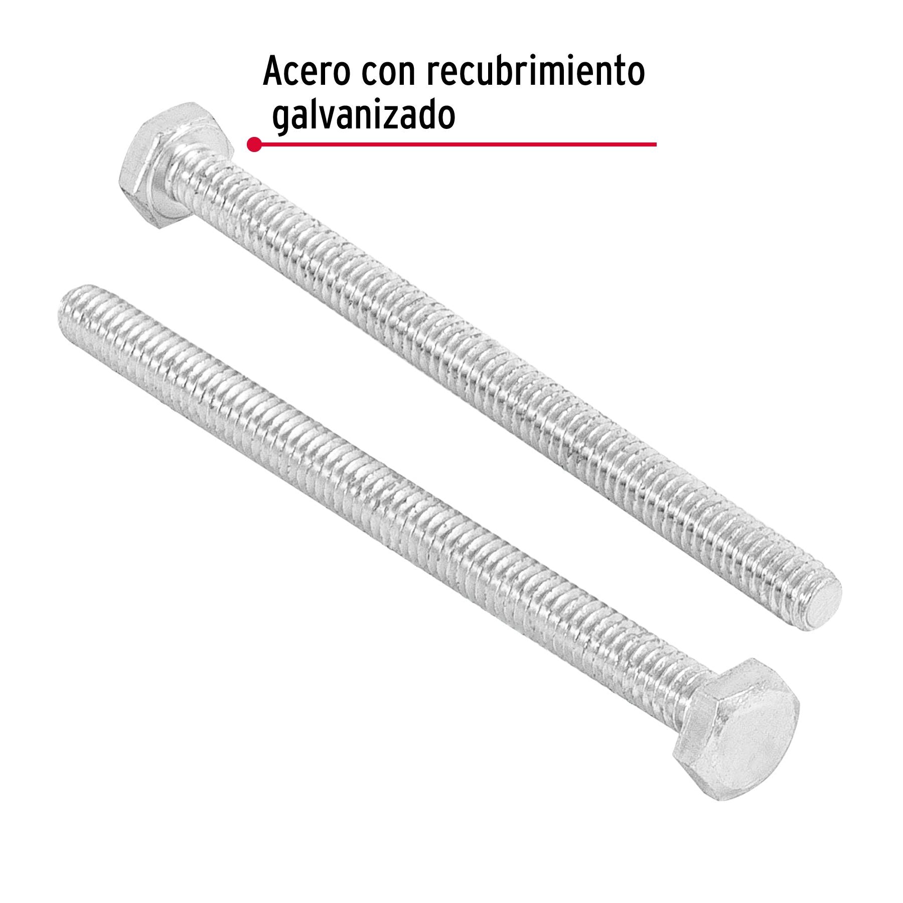 Tornillo Cabeza Hexagonal 1/4" x 3"1/2 Fiero Bolsa 30 Piezas