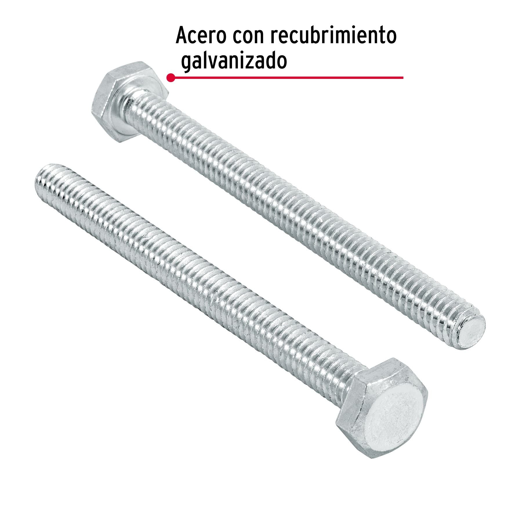 Tornillo Cabeza Hexagonal 1/4" x 3" Fiero Bolsa 50 Piezas