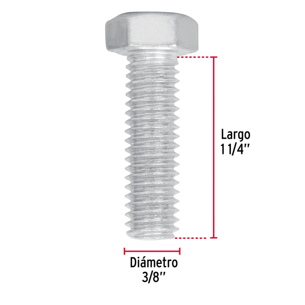 Tornillo Cabeza Hexagonal 3/8" (10 mm) X 1"1/4 Fiero