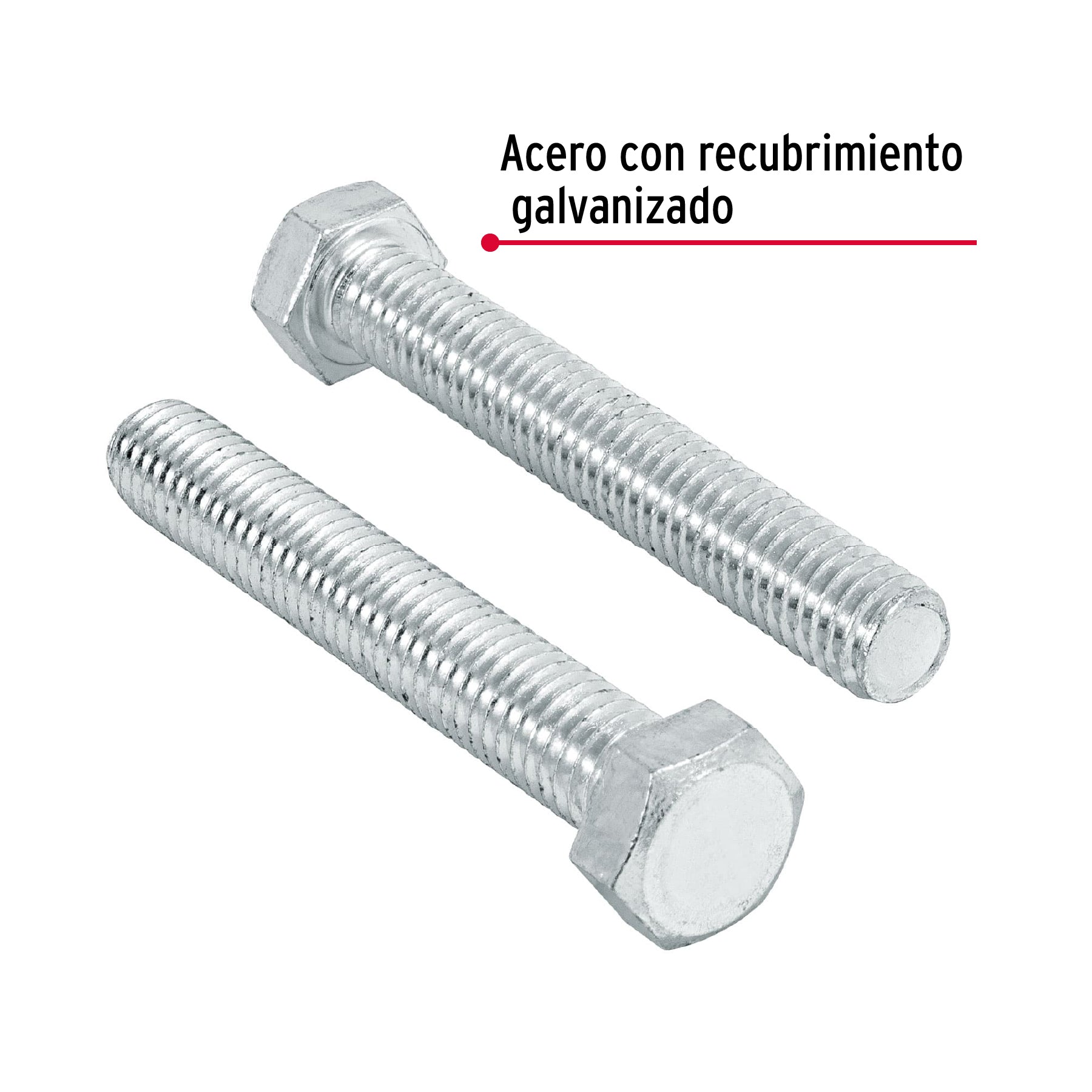 Tornillo Cabeza Hexagonal 3/8" (10 mm) X 2"1/2 Fiero Bolsa 50 Piezas