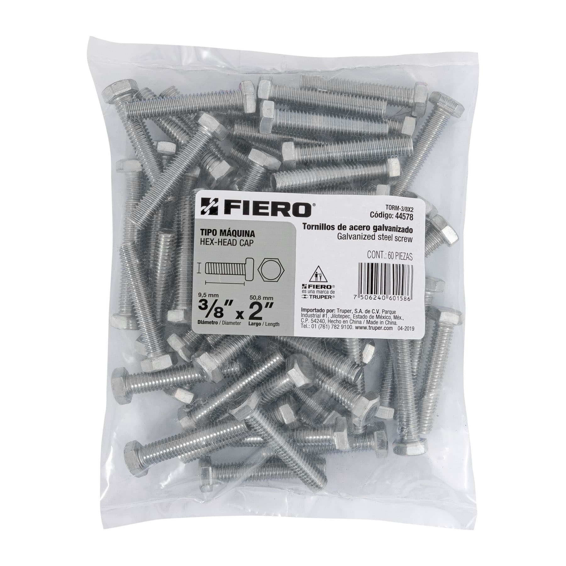Tornillo Cabeza Hexagonal 3/8" (10 mm) X 2" Fiero