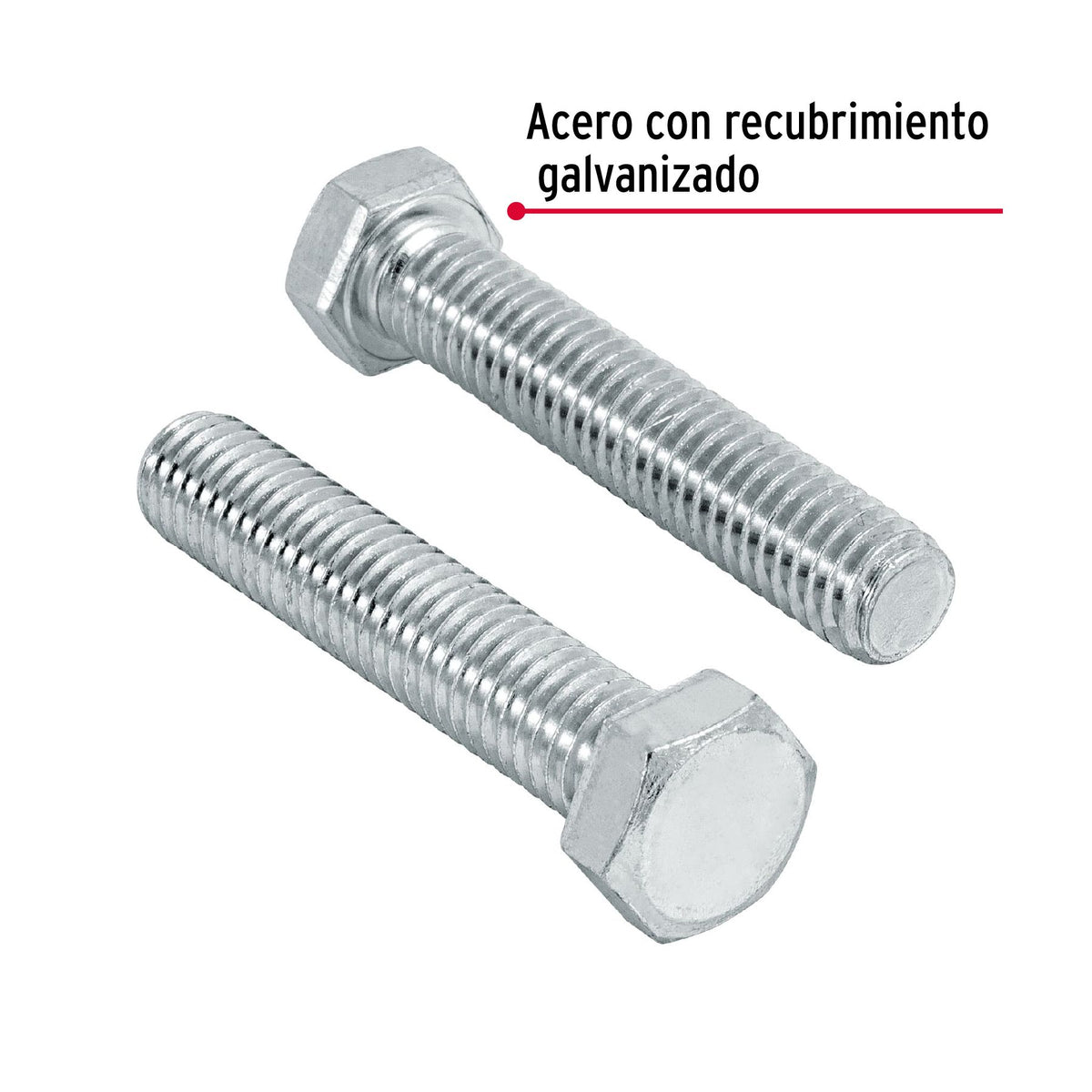 Tornillo Cabeza Hexagonal 3/8" X 2" Fiero Bolsa 60 Piezas