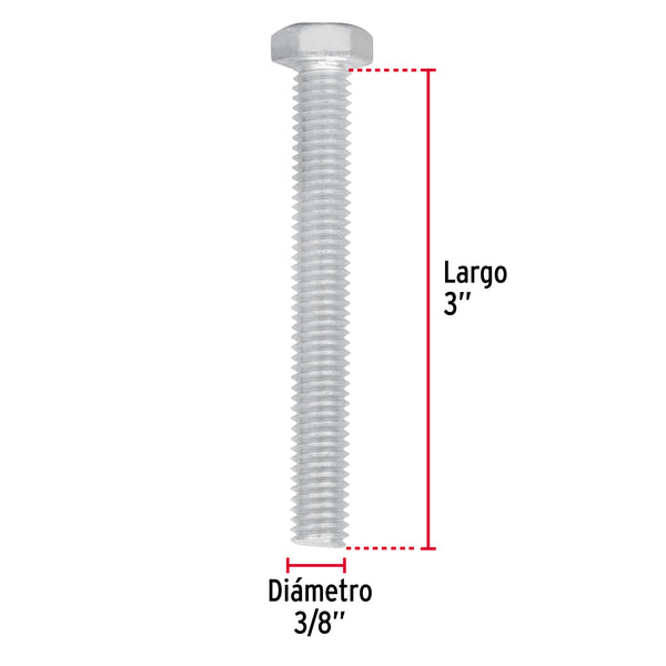 Tornillo Cabeza Hexagonal 3/8" (10 mm) X 3" Fiero